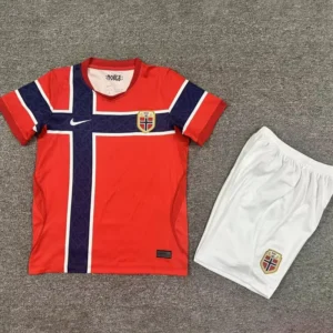 Norway 2026/27 Home Kids Kit Fan Version - Front View Norway 2026/27 Home Kids Kit Fan Version - Front View | KFCOOL