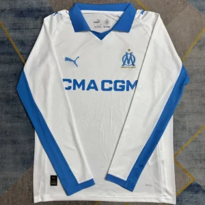 Marseille 2025/26 Home Long Sleeve Jersey Fan Version - Front View Marseille 2025/26 Home Long Sleeve Jersey Fan Version - Front View | KFCOOL