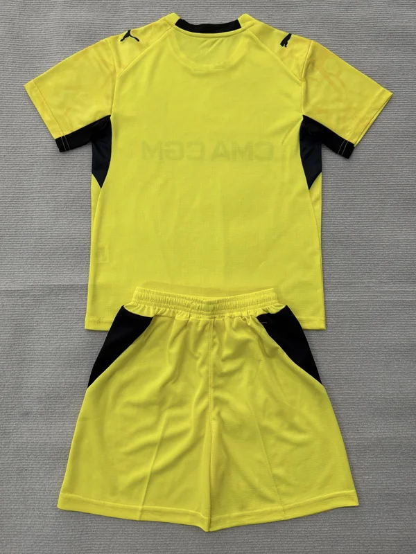 Marseille 2026/27 Goalkeeper Yellow Kids Kit Fan Version - Back View Marseille 2026/27 Goalkeeper Yellow Kids Kit Fan Version - Back View | KFCOOL