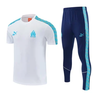 Marseille 2026/27 White Short Sleeve Pants Suit - Front View Marseille 2026/27 White Short Sleeve Pants Suit - Front View | KFCOOL