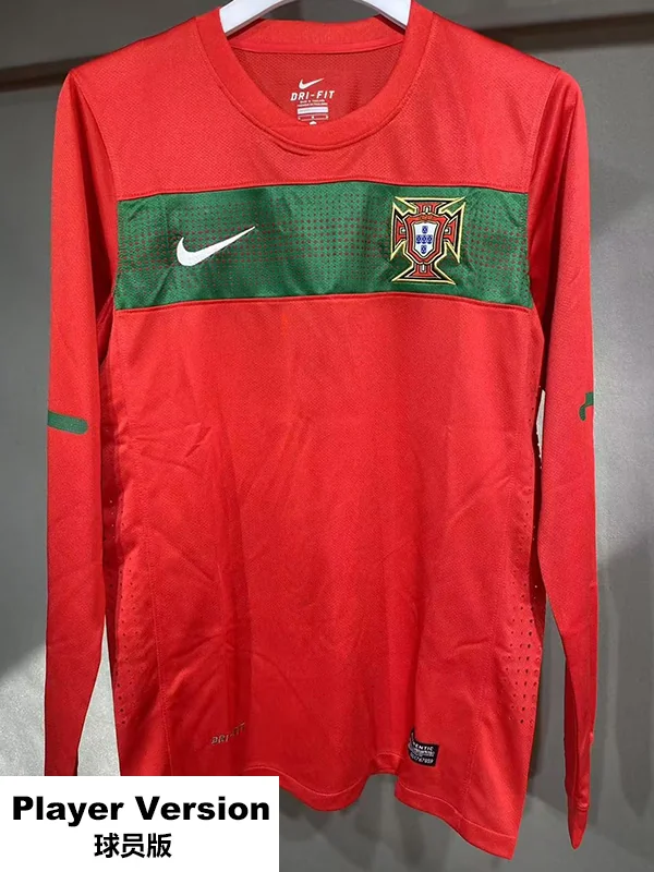 Portugal 2010/11 Retro Home Long Sleeve Jersey Player Version - Front View | KFCOOL