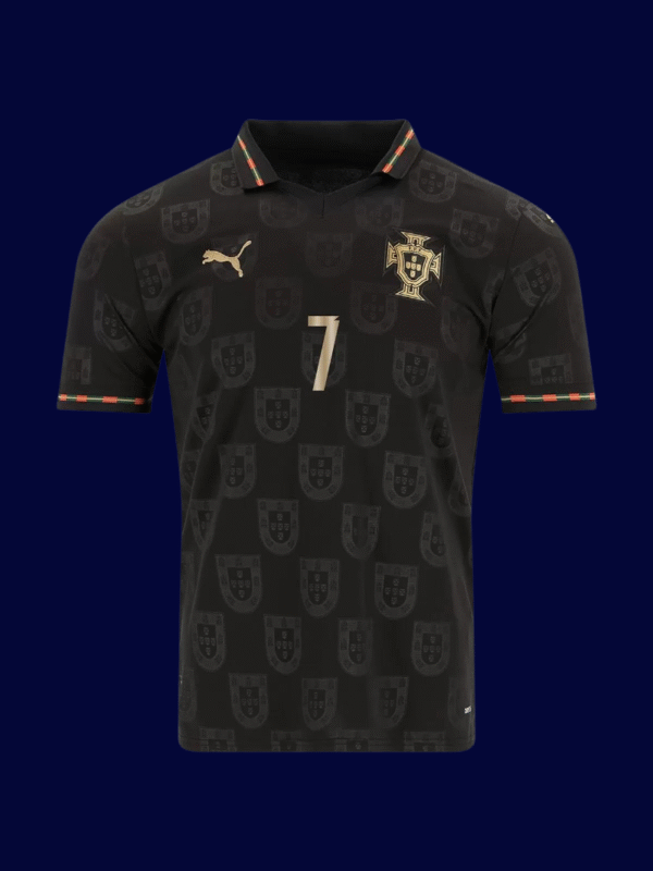 Cristiano Ronaldo #7 Portugal 2025/26 Black Special Edition Jersey Fan Version - Front View | KFCOOL