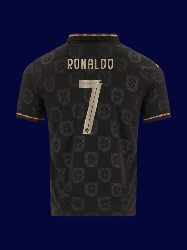 Cristiano Ronaldo #7 Portugal 2025/26 Black Special Edition Jersey Fan Version - Back View | KFCOOL