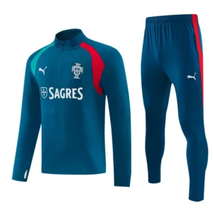 Portugal 2026/27 Blue Half Pull Tracksuit - Front View Portugal 2026/27 Blue Half Pull Tracksuit - Front View | KFCOOL