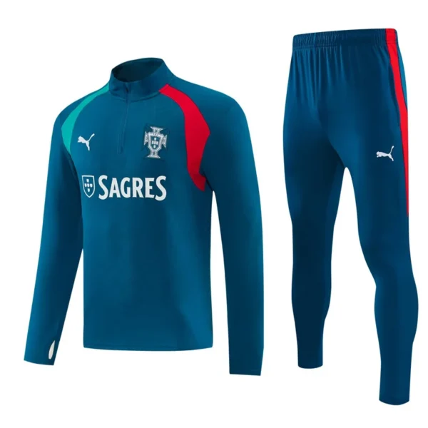 Portugal 2026/27 Blue Half Pull Tracksuit - Front View - KFCool – Football Jerseys & Soccer Kits Store Portugal 2026/27 Blue Half Pull Tracksuit - Front View | KFCOOL