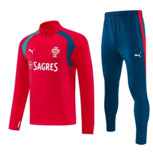 Portugal 2026/27 Red Half Pull Tracksuit - Front View Portugal 2026/27 Red Half Pull Tracksuit - Front View | KFCOOL