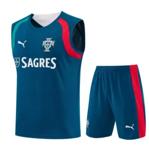 Portugal 2026/27 Blue Sleeveless Shorts - Front View Portugal 2026/27 Blue Sleeveless Shorts - Front View | KFCOOL