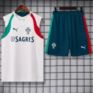 Portugal 2026/27 White Sleeveless Shorts - Front View Portugal 2026/27 White Sleeveless Shorts - Front View | KFCOOL