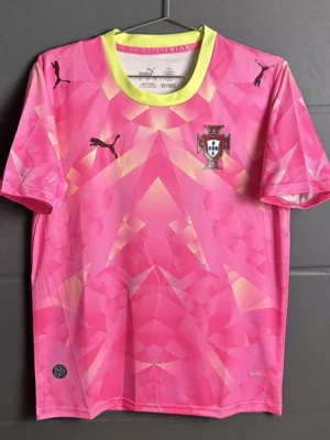 Portugal 2026/27 Goalkeeper Pink Yellow Jersey Fan Version - Front View Portugal 2026/27 Goalkeeper Pink Yellow Jersey Fan Version - Front View | KFCOOL