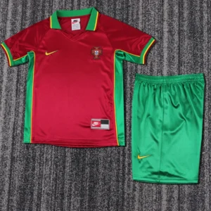 Portugal 1998/99 Retro Home Kids Kit Fan Version - Front View | KFCOOL