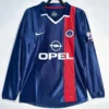 PSG 2001/02 Retro Home Long Sleeve Jersey Fan Version - Front View | KFCOOL
