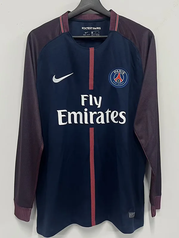 PSG 2017/18 Home Long Sleeve Jersey Fan Version - Front View | KFCOOL