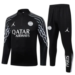PSG 2025/26 Black Half Pull Tracksuit - Front View PSG 2025/26 Black Half Pull Tracksuit - Front View | KFCOOL