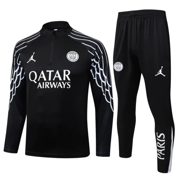 PSG 2025/26 Black Half Pull Tracksuit - Front View | KFCOOL