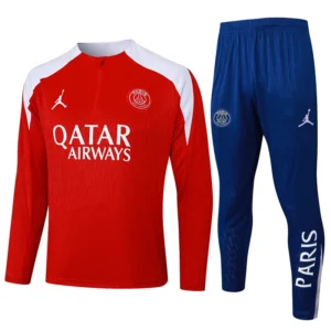 PSG 2025/26 Red Half Pull Tracksuit - Front View PSG 2025/26 Red Half Pull Tracksuit - Front View | KFCOOL