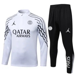 PSG 2025/26 White Half Pull Tracksuit - Front View PSG 2025/26 White Half Pull Tracksuit - Front View | KFCOOL
