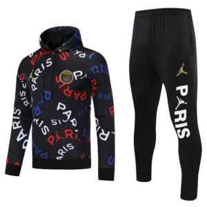 PSG 2025/26 Black Hoodie Tracksuit - Front View PSG 2025/26 Black Hoodie Tracksuit - Front View | KFCOOL