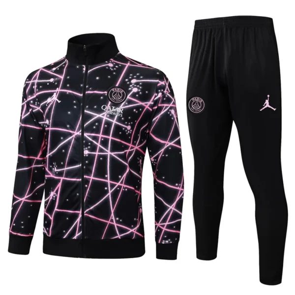 PSG 2025/26 Black Pink Jacket Tracksuit - Front View | KFCOOL