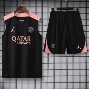 PSG 2025/26 Black Pink Sleeveless Shorts - Front View PSG 2025/26 Black Pink Sleeveless Shorts - Front View | KFCOOL
