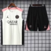 PSG 2025/26 White Sleeveless Shorts - Front View | KFCOOL