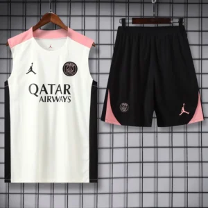 PSG 2025/26 White Sleeveless Shorts - Front View | KFCOOL