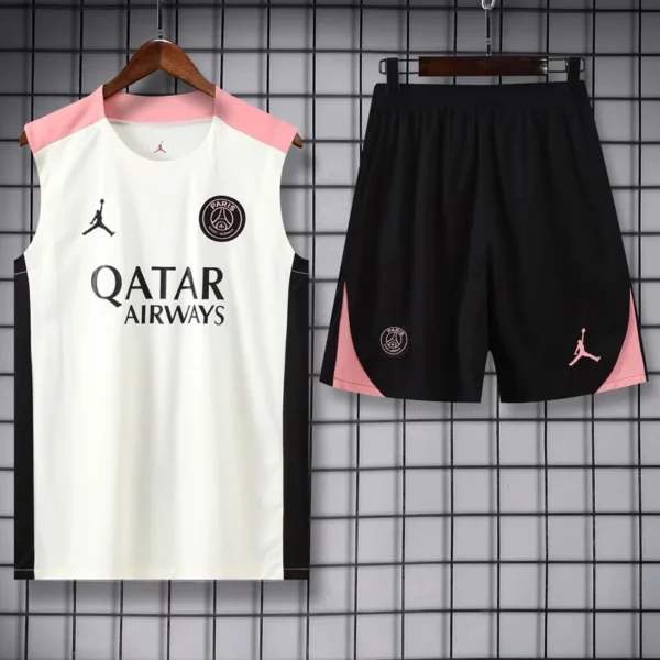 PSG 2025/26 White Sleeveless Shorts - Front View | KFCOOL