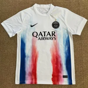 PSG 2025/26 White Blue Special Edition Training Shirt Fan Version - Front View | KFCOOL