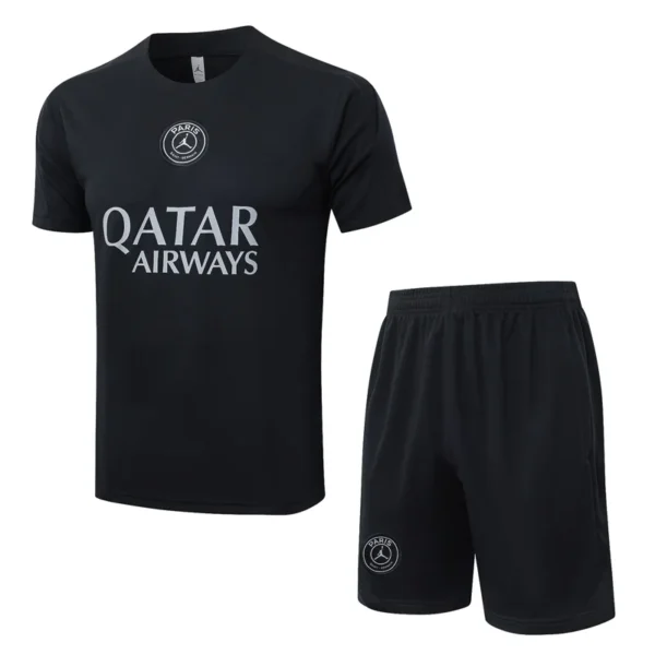 PSG 2025/26 Black Training Short Suit - Front View | KFCOOL