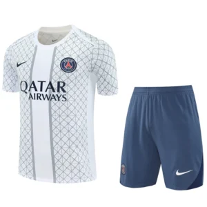 PSG 2025/26 Grey White Training Short Suit - Front View PSG 2025/26 Grey White Training Short Suit - Front View | KFCOOL