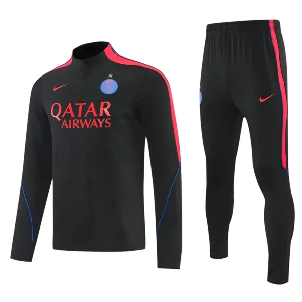 PSG 2026/27 Black Half Pull Tracksuit - Front View - KFCool – Football Jerseys & Soccer Kits Store PSG 2026/27 Black Half Pull Tracksuit - Front View | KFCOOL