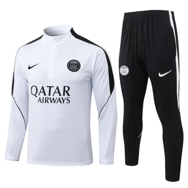 PSG 2026/27 White Half Pull Tracksuit - Front View - KFCool – Football Jerseys & Soccer Kits Store PSG 2026/27 White Half Pull Tracksuit - Front View | KFCOOL