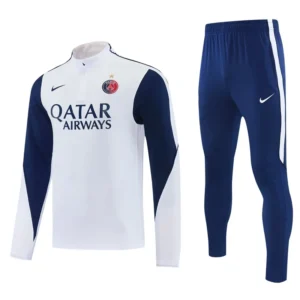 PSG 2026/27 White Blue Half Pull Tracksuit - Front View PSG 2026/27 White Blue Half Pull Tracksuit - Front View | KFCOOL