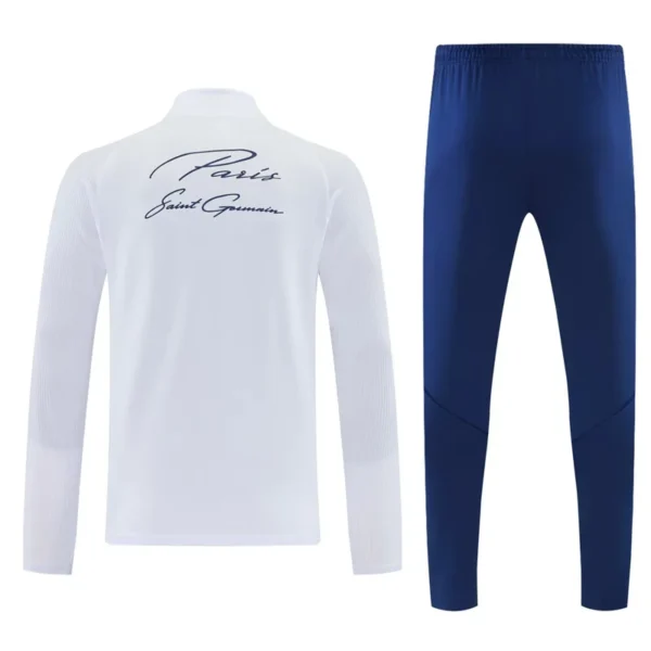 PSG 2026/27 White Blue Half Pull Tracksuit - Back View - KFCool – Football Jerseys & Soccer Kits Store PSG 2026/27 White Blue Half Pull Tracksuit - Back View | KFCOOL