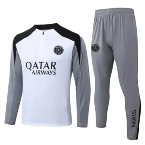PSG 2026/27 White Grey Half Pull Tracksuit - Front View PSG 2026/27 White Grey Half Pull Tracksuit - Front View | KFCOOL