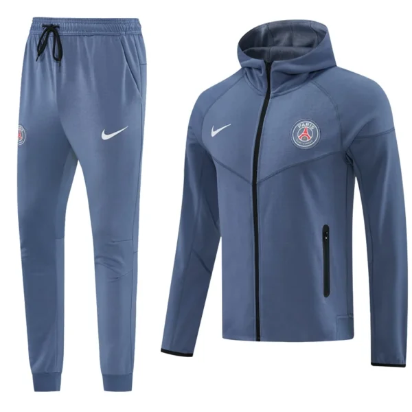 PSG 2026/27 Grey Blue Jacket Tracksuit - Front View - KFCool – Football Jerseys & Soccer Kits Store PSG 2026/27 Grey Blue Jacket Tracksuit - Front View | KFCOOL