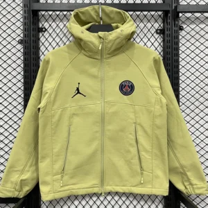 PSG 2026/27 Yellow Green Outdoor Jacket - Front View | KFCOOL