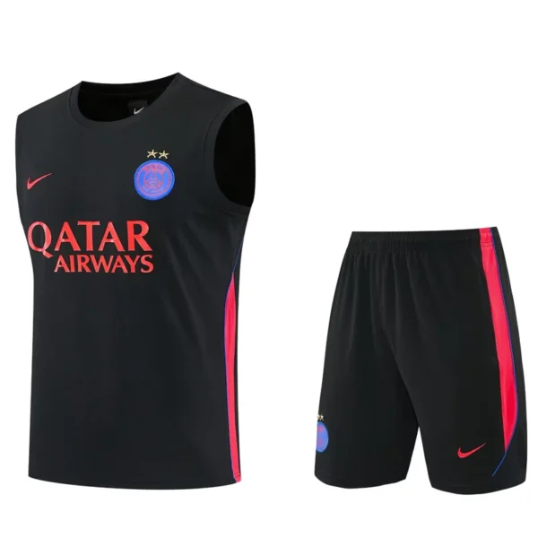 PSG 2026/27 Black Sleeveless Shorts - Front View PSG 2026/27 Black Sleeveless Shorts - Front View | KFCOOL
