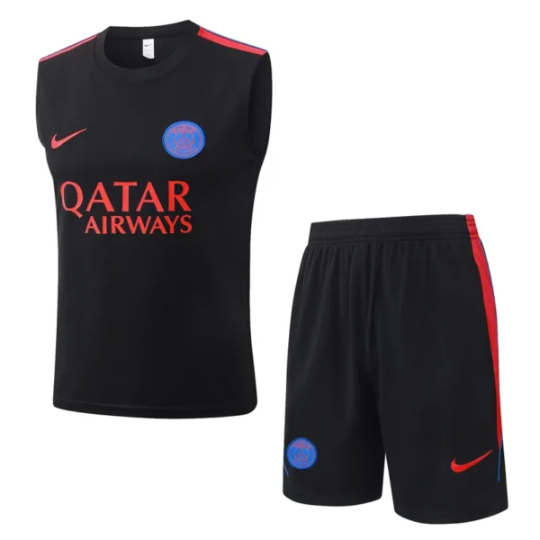 PSG 2026/27 Black Red Sleeveless Shorts - Front View PSG 2026/27 Black Red Sleeveless Shorts - Front View | KFCOOL