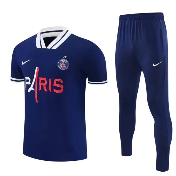 PSG 2026/27 Royal Blue Short Sleeve Pants Suit - Front View | KFCOOL