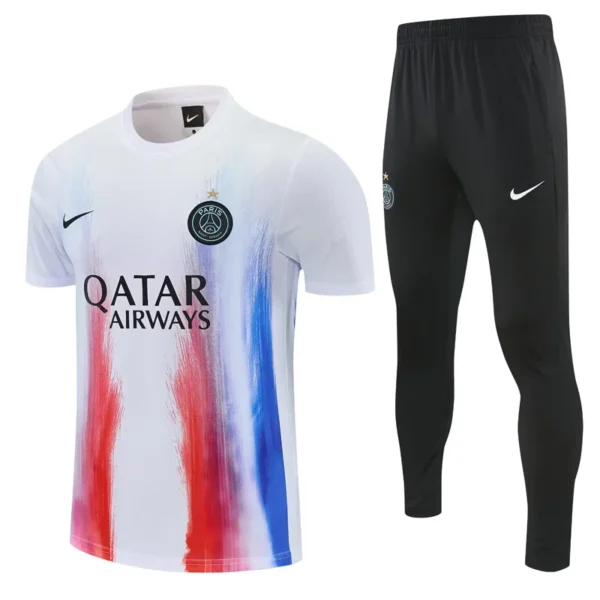 PSG 2026/27 White Short Sleeve Pants Suit - Front View - KFCool – Football Jerseys & Soccer Kits Store PSG 2026/27 White Short Sleeve Pants Suit - Front View | KFCOOL