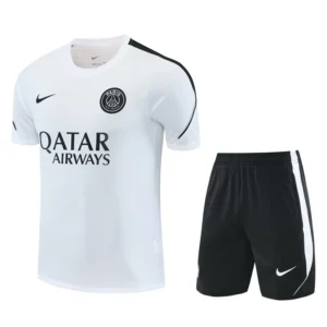 PSG 2026/27 Black White Training Short Suit - Front View | KFCOOL
