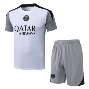 PSG 2026/27 White Grey Training Short Suit - Front View | KFCOOL