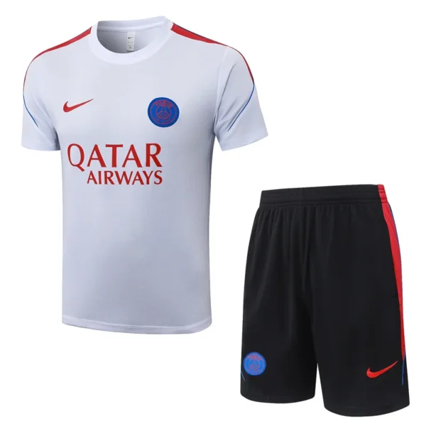 PSG 2026/27 White Red Training Short Suit - Front View | KFCOOL