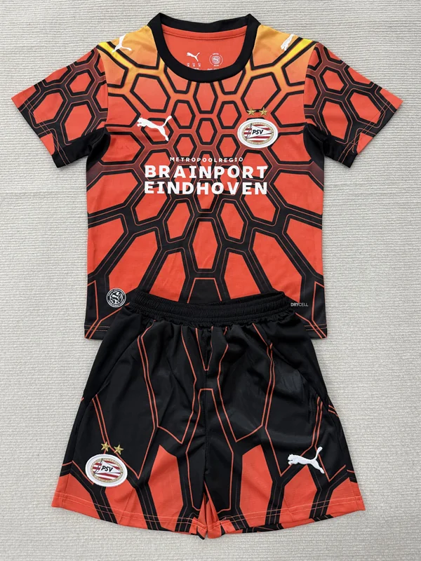 PSV Eindhoven 2026/27 Goalkeeper Orange Kids Kit Fan Version - Front View PSV Eindhoven 2026/27 Goalkeeper Orange Kids Kit Fan Version - Front View | KFCOOL