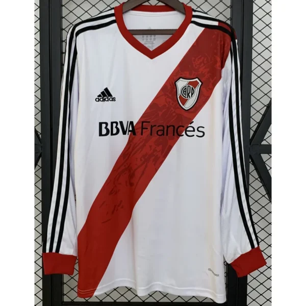 River Plate 2013/14 Retro Home Long Sleeve Jersey Fan Version - Front View | KFCOOL