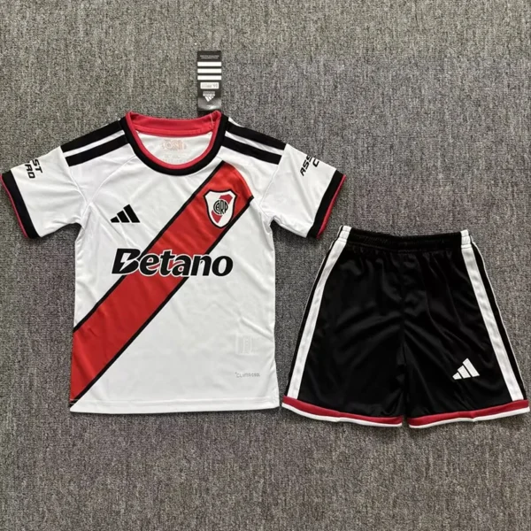 River Plate 2026/27 Home Kids Kit Fan Version - Front View | KFCOOL