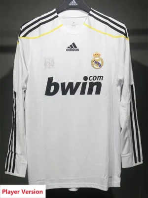 Real Madrid 2009/10 Retro Home Long Sleeve Jersey Player Version - Front View | KFCOOL