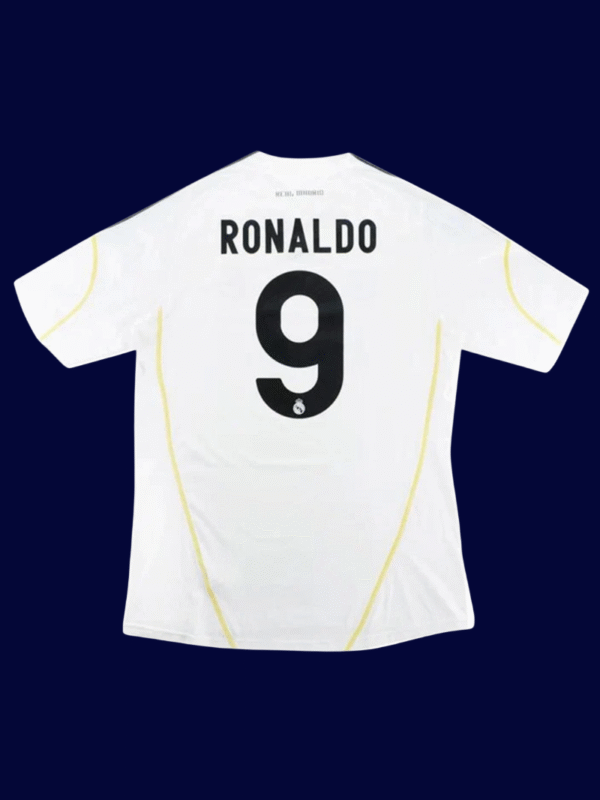 Cristiano Ronaldo #9 Real Madrid 2009/10 Retro Home Jersey Fan Version - Back View | KFCOOL