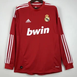 Real Madrid 2011/12 Retro Away Red Long Sleeve Jersey Fan Version - Front View Real Madrid 2011/12 Retro Away Red Long Sleeve Jersey Fan Version - Front View | KFCOOL