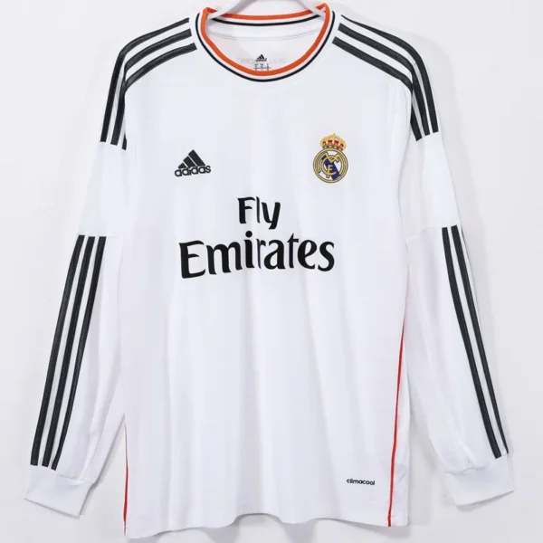 Real Madrid 2013/14 Retro Home Long Sleeve Jersey Fan Version - Front View | KFCOOL